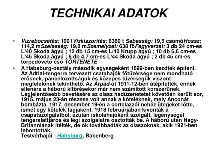 technikai adatok