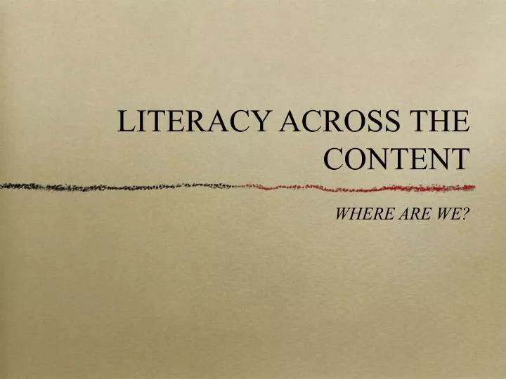 literacy across the content