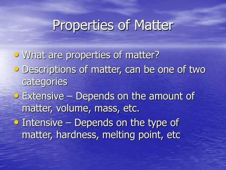 properties of matter