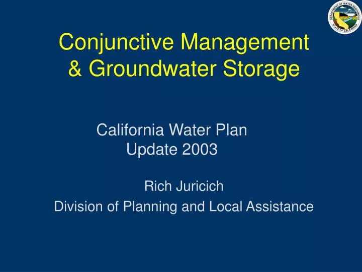conjunctive management groundwater storage