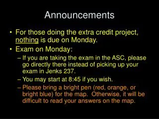 Announcements