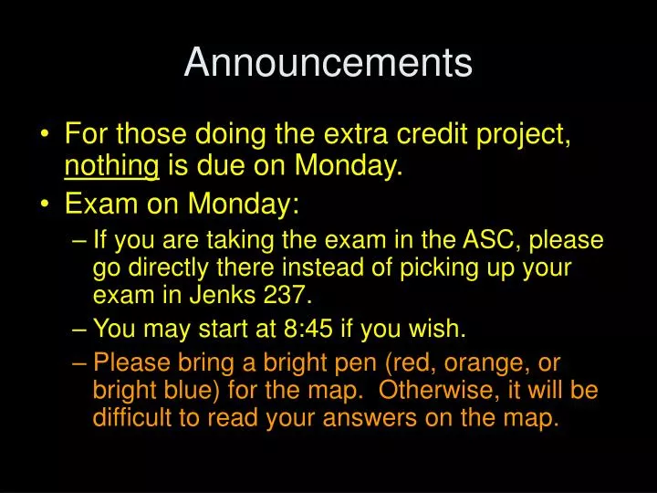 announcements