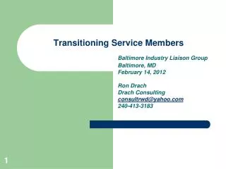 Transitioning Service Members