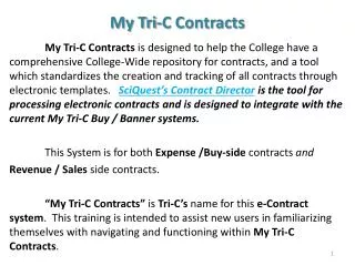 My Tri-C Contracts
