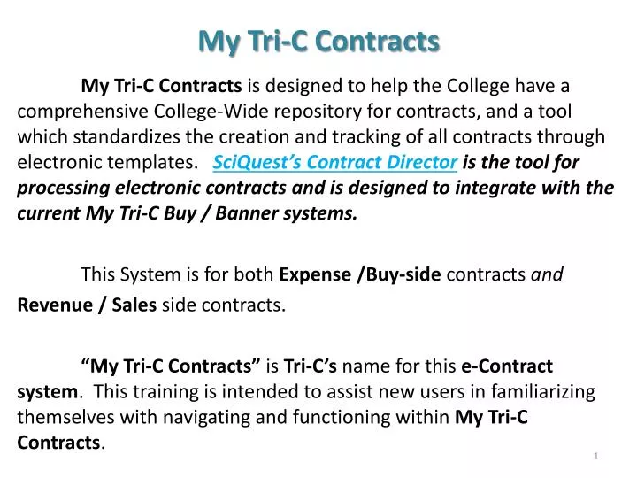 my tri c contracts
