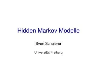 hidden markov modelle