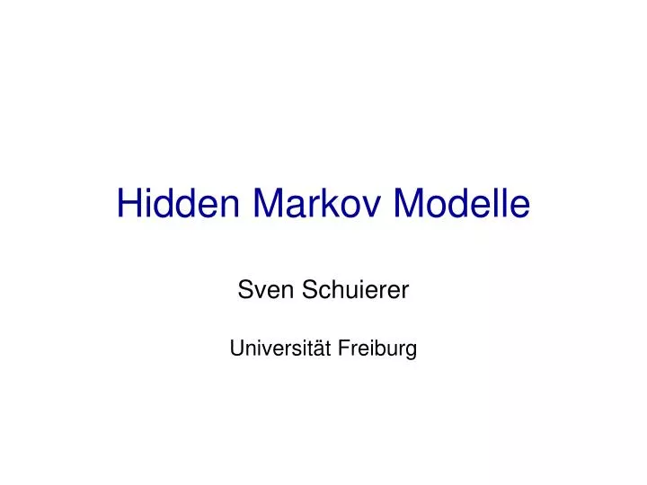 hidden markov modelle