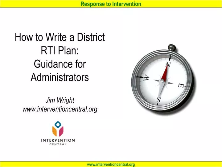 how to write a district rti plan guidance for administrators jim wright www interventioncentral org