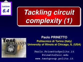 Tackling circuit complexity (1)