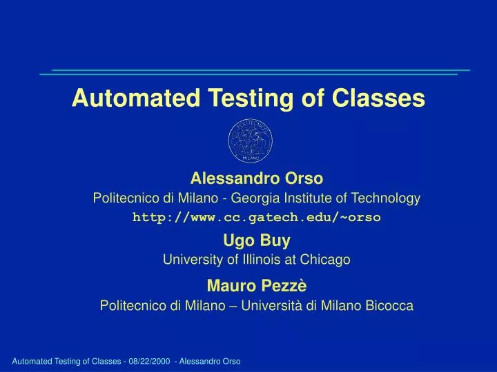 automated testing of classes