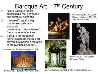 Baroque Art, 17 th Century