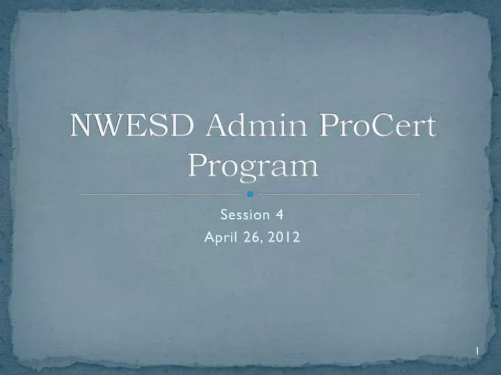 nwesd admin procert program
