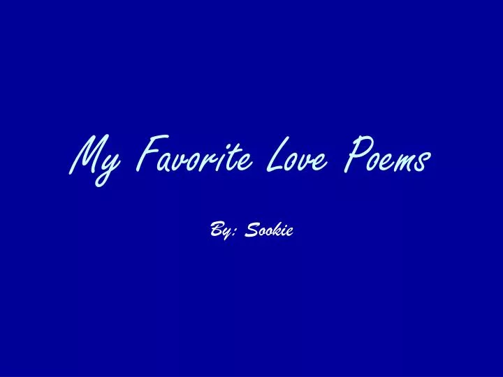 my favorite love poems