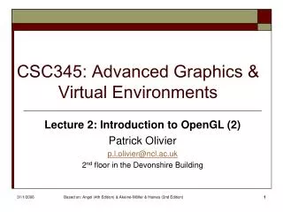 CSC345: Advanced Graphics &amp; Virtual Environments