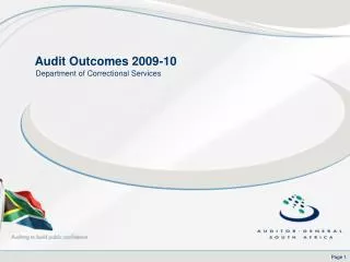Audit Outcomes 2009-10