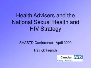 Health Advisers and the National Sexual Health and HIV Strategy