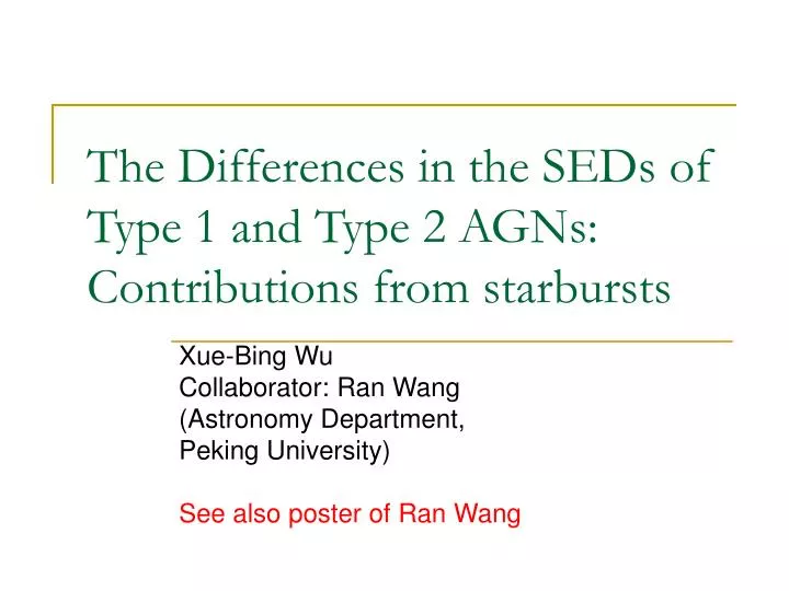 the differences in the seds of type 1 and type 2 agns contributions from starbursts