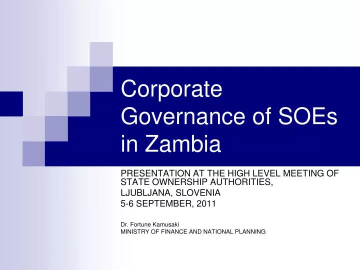 corporate governance of soes in zambia