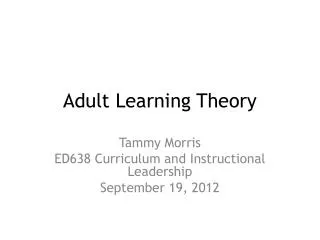 Adult Learning Theory