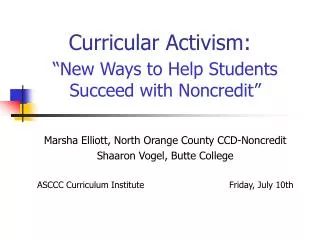 Curricular Activism: