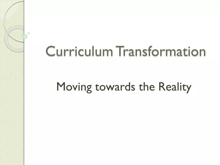 curriculum transformation