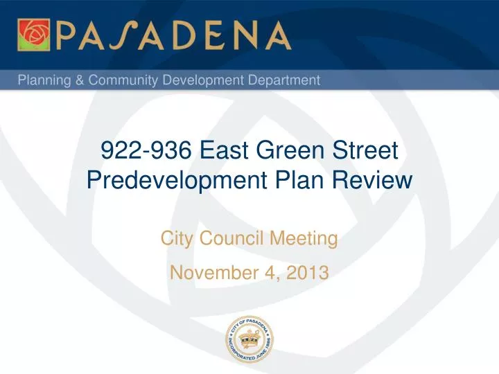 922 936 east green street predevelopment plan review