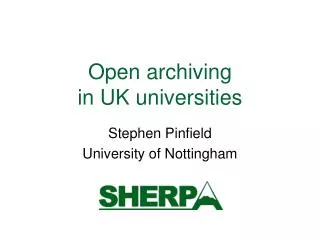 Open archiving in UK universities