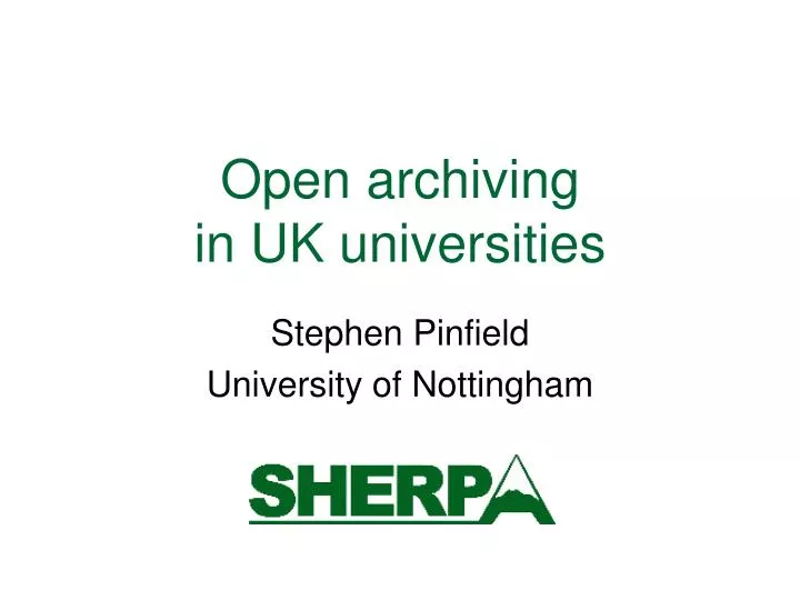 open archiving in uk universities