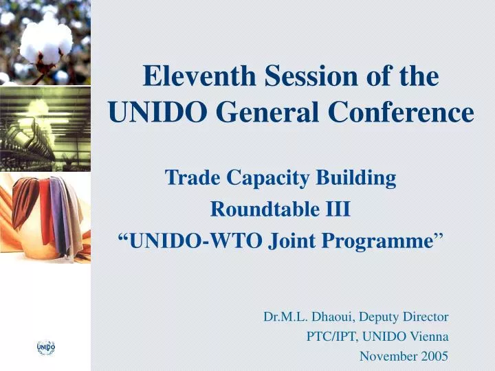 eleventh session of the unido general conference