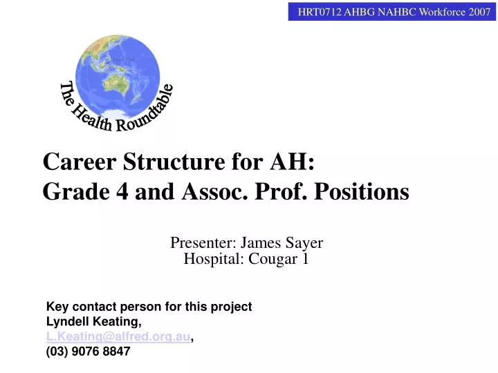career structure for ah grade 4 and assoc prof positions