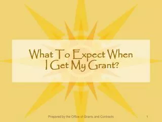 What To Expect When I Get My Grant?