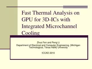 Fast Thermal Analysis on GPU for 3D-ICs with Integrated Microchannel Cooling