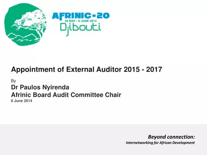 appointment of external auditor 2015 2017