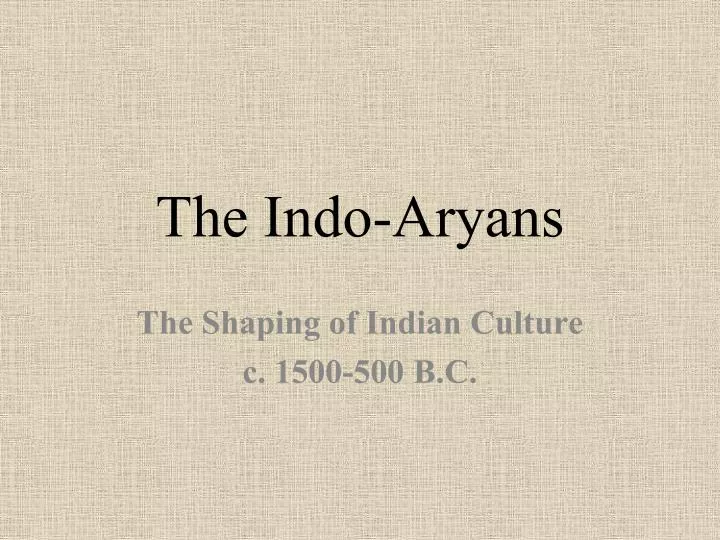 the indo aryans