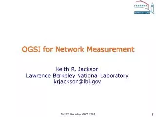 OGSI for Network Measurement