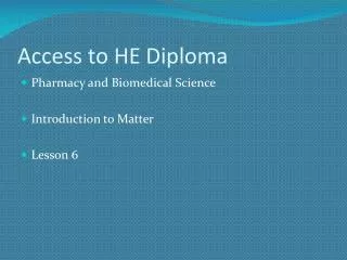 Access to HE Diploma