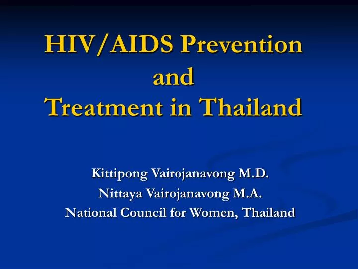 hiv aids prevention and treatment in thailand