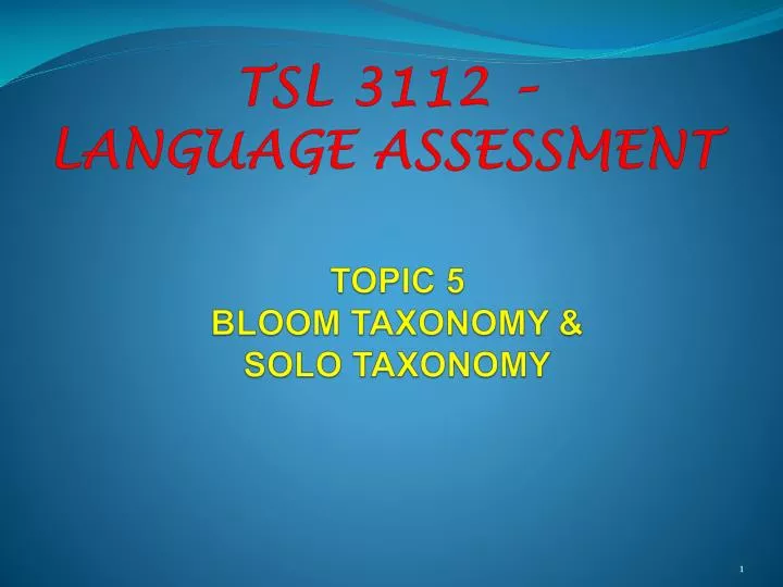 topic 5 bloom taxonomy solo taxonomy