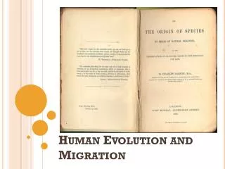 Human Evolution and Migration