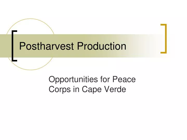 postharvest production