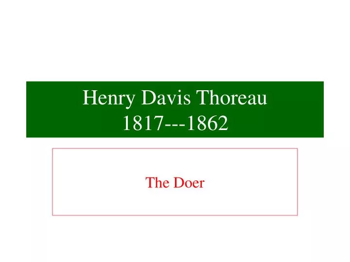 henry davis thoreau 1817 1862