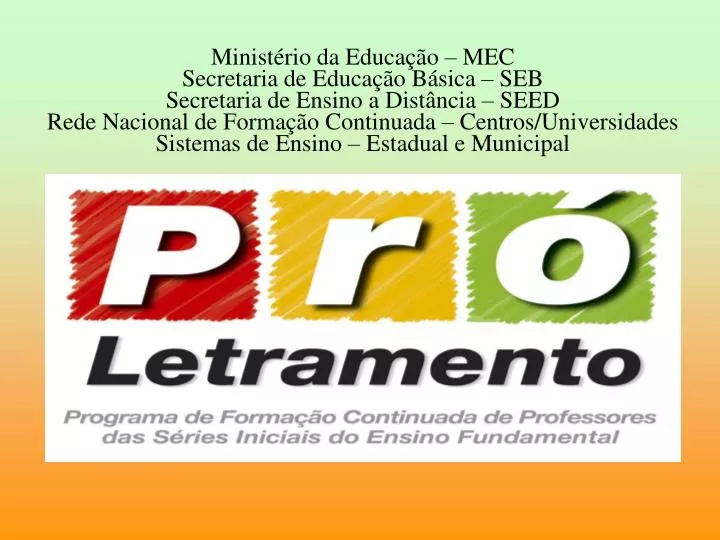 PPT - Ministério Da Educação – MEC Secretaria De Educação Básica – SEB ...