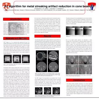 An algorithm for metal streaking artifact reduction in cone beam CT