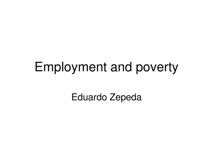 employment and poverty