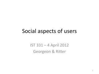 Social aspects of users