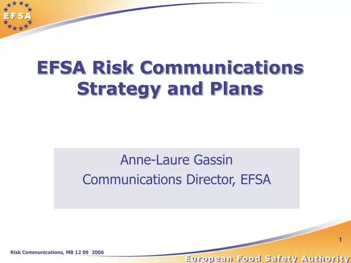 efsa risk communications strategy and plans
