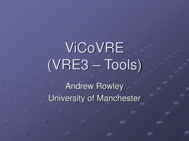 vicovre vre3 tools