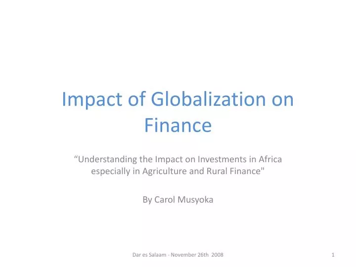 impact of globalization on finance