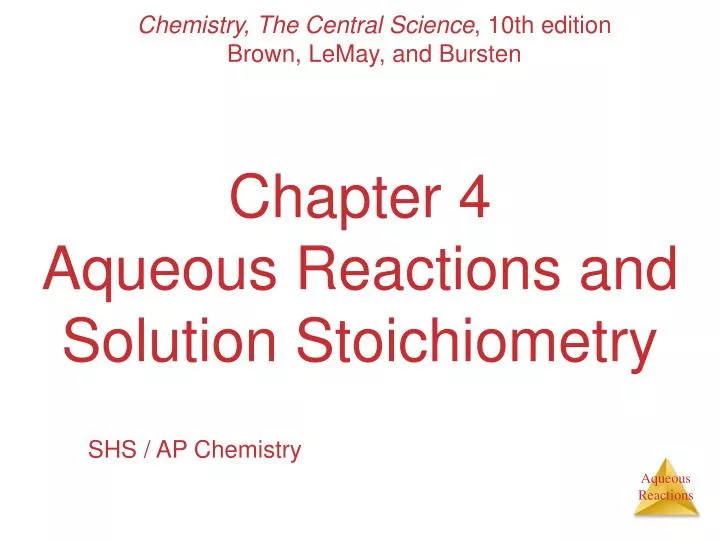 chapter 4 aqueous reactions and solution stoichiometry