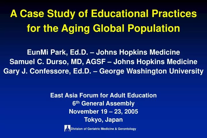 a case study of educational practices for the aging global population